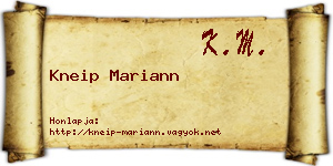 Kneip Mariann névjegykártya